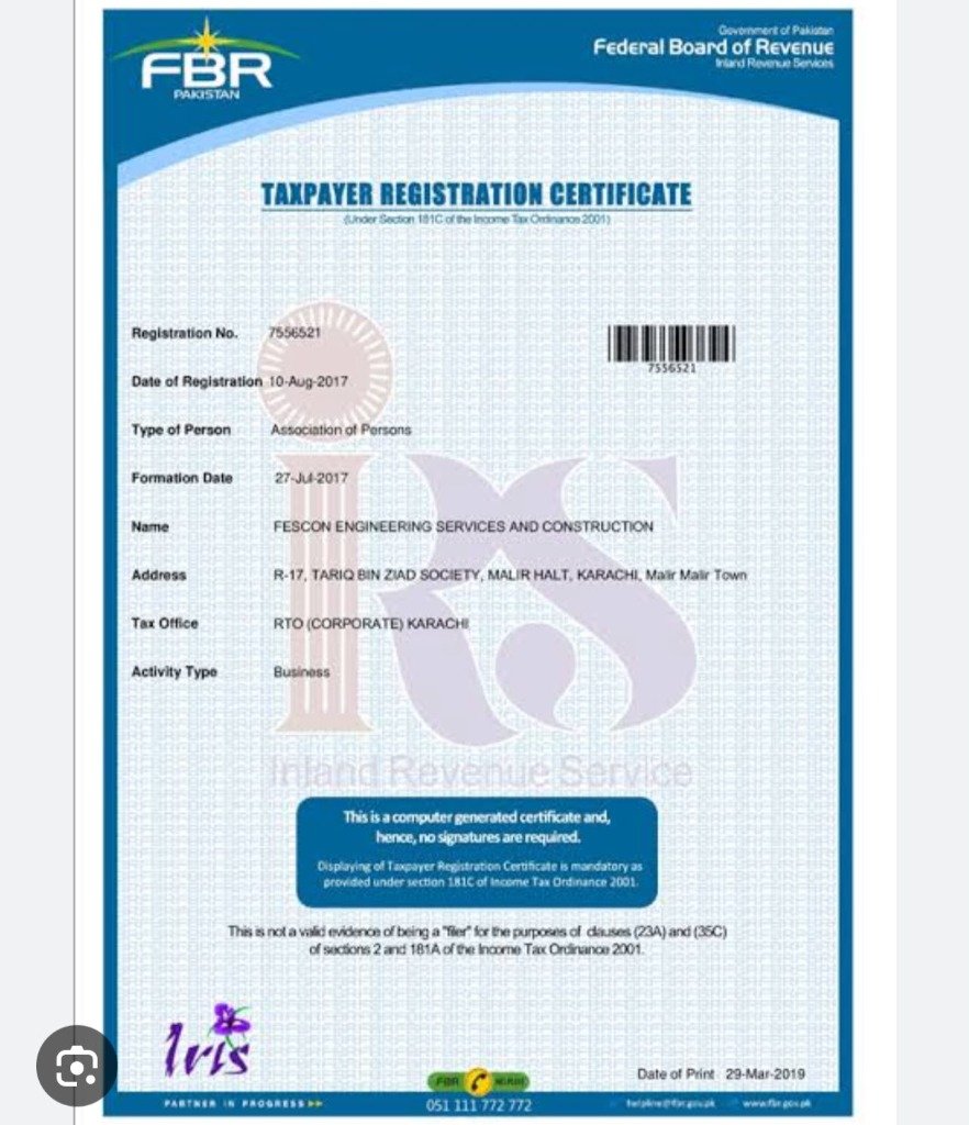 Registration Certificate